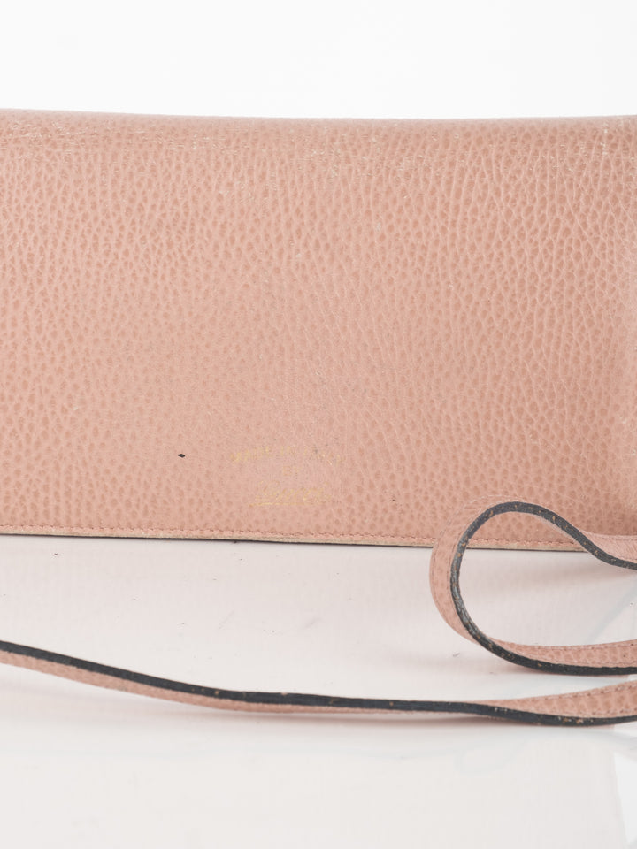 Pink Leather Wallet Bag