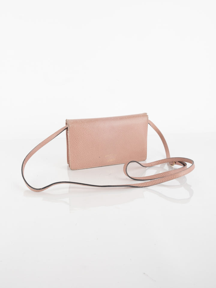 Pink Leather Wallet Bag