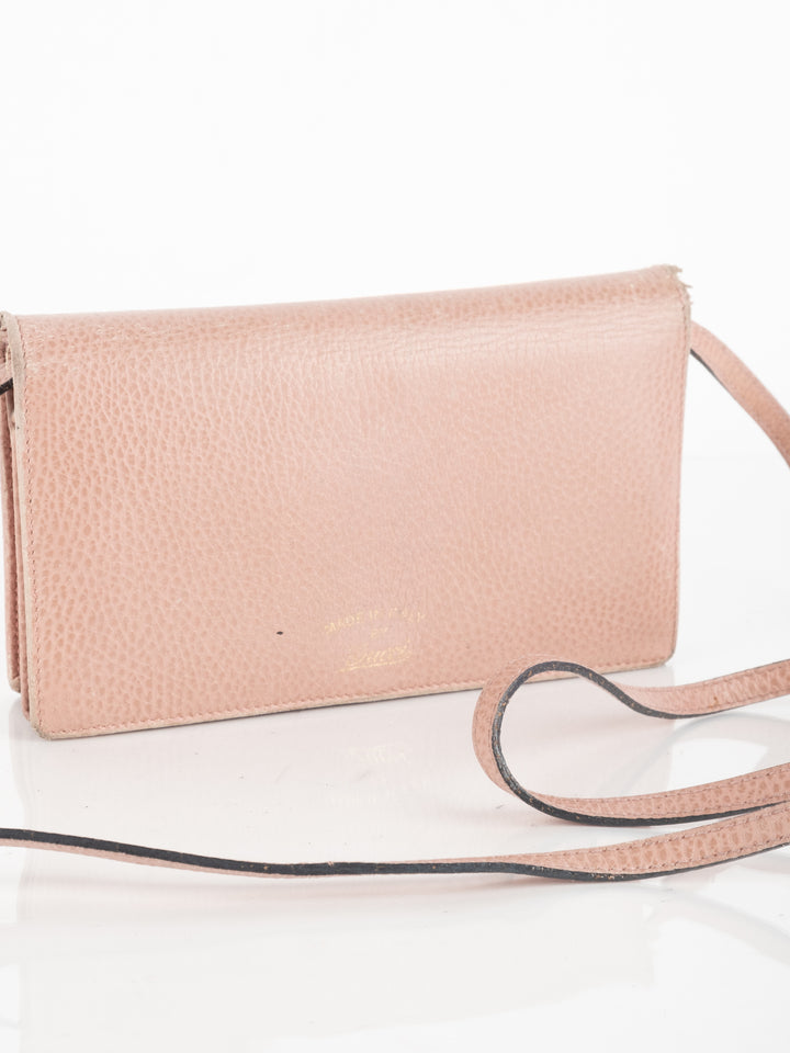 Pink Leather Wallet Bag