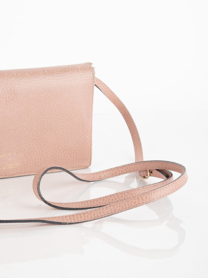 Pink Leather Wallet Bag