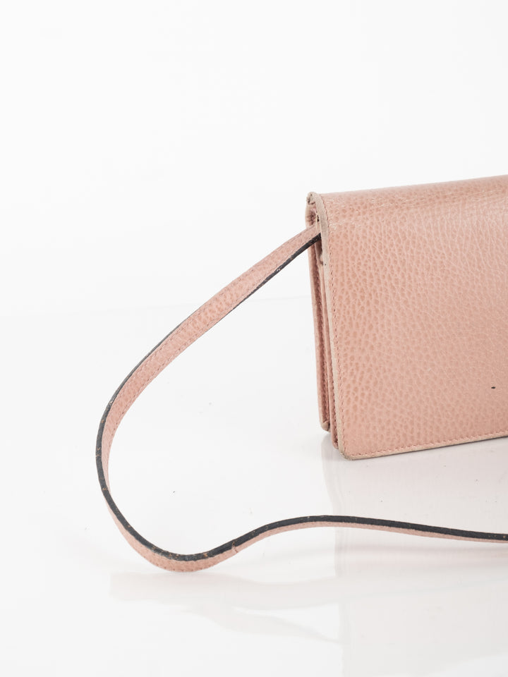 Pink Leather Wallet Bag