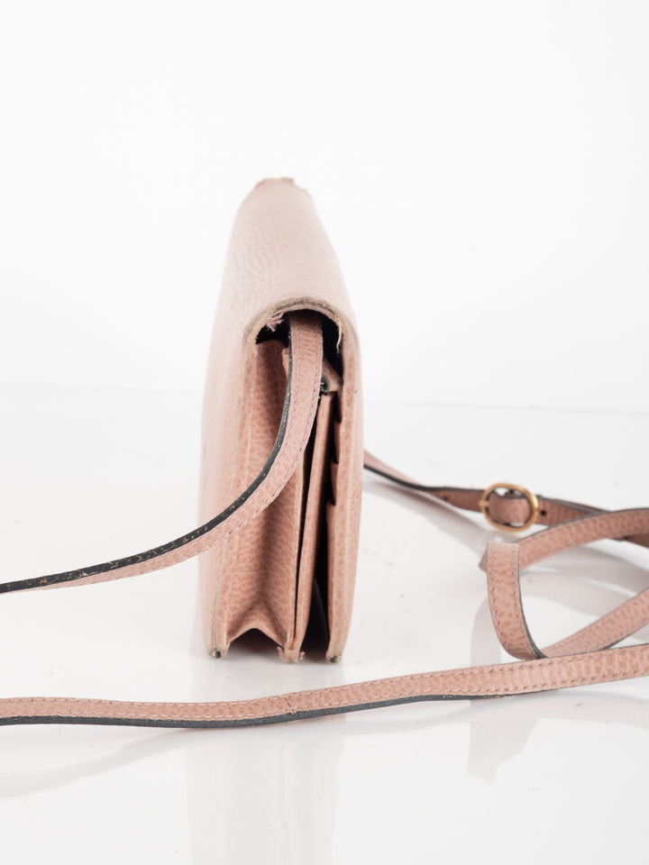 Pink Leather Wallet Bag