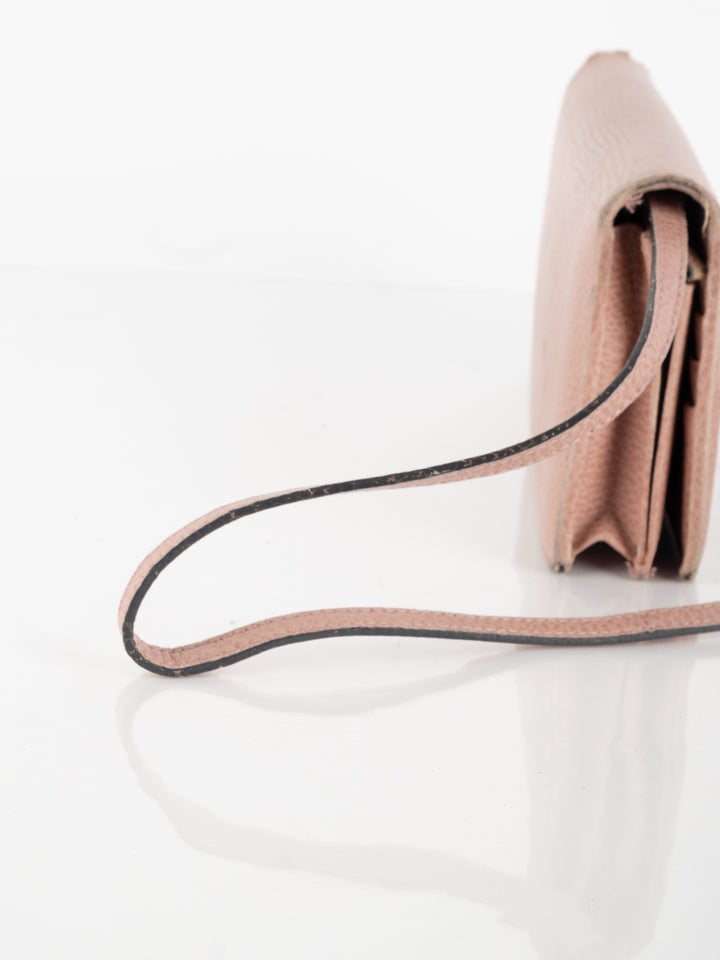 Pink Leather Wallet Bag