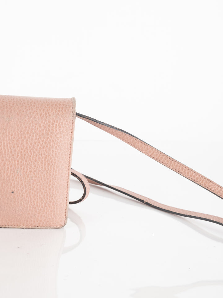 Pink Leather Wallet Bag