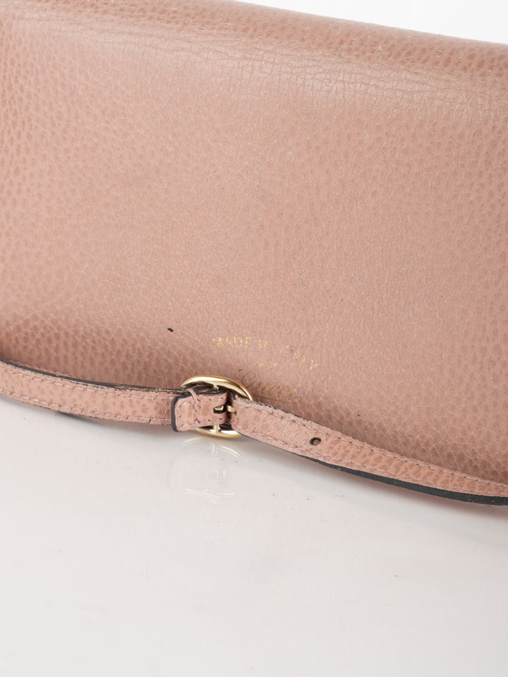 Pink Leather Wallet Bag