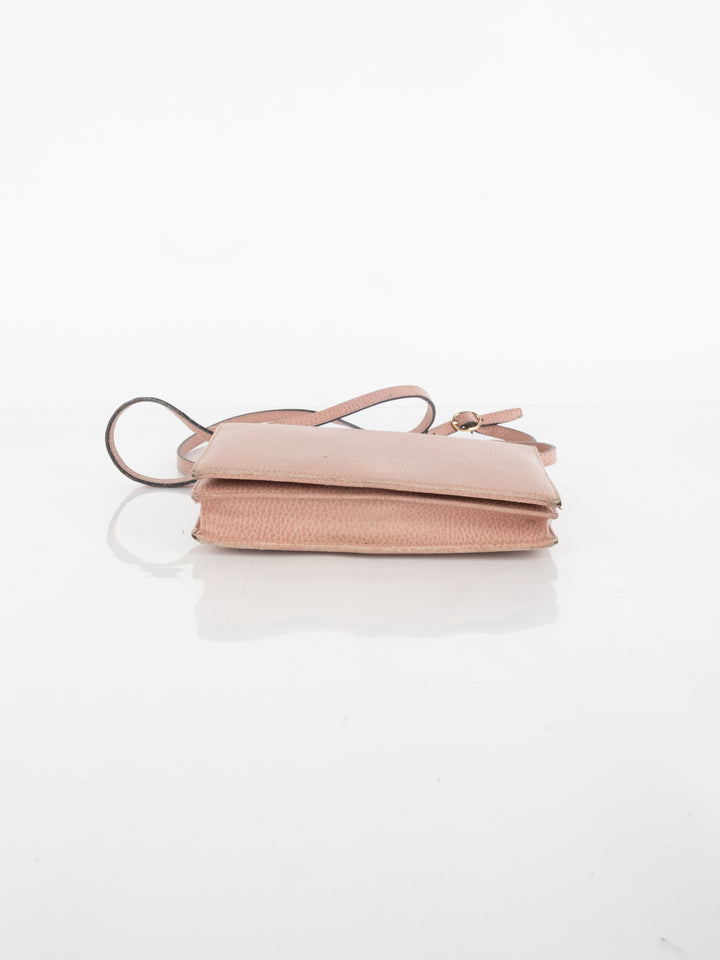 Pink Leather Wallet Bag