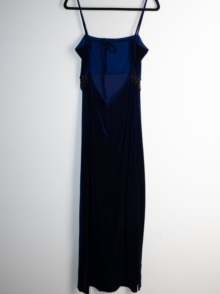 Vintage - Dark Blue Suede Maxi Dress