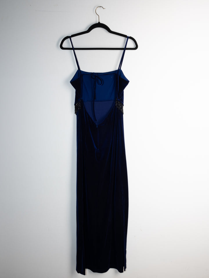 Vintage - Dark Blue Suede Maxi Dress