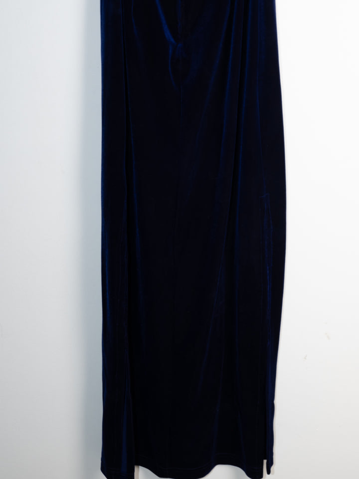 Vintage - Dark Blue Suede Maxi Dress