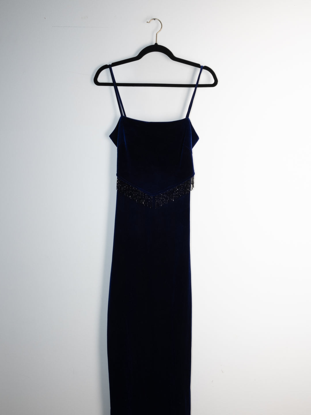 Vintage - Dark Blue Suede Maxi Dress