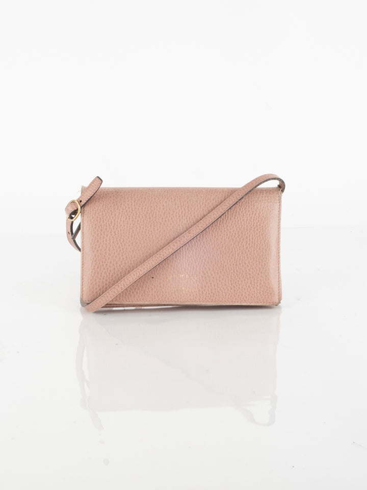 Pink Leather Wallet Bag