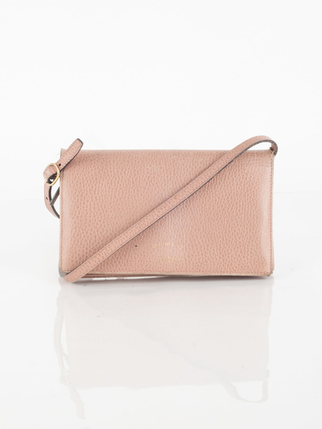 Pink Leather Wallet Bag