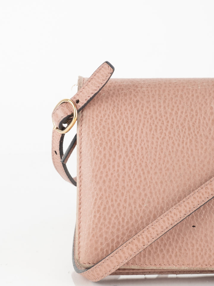 Pink Leather Wallet Bag