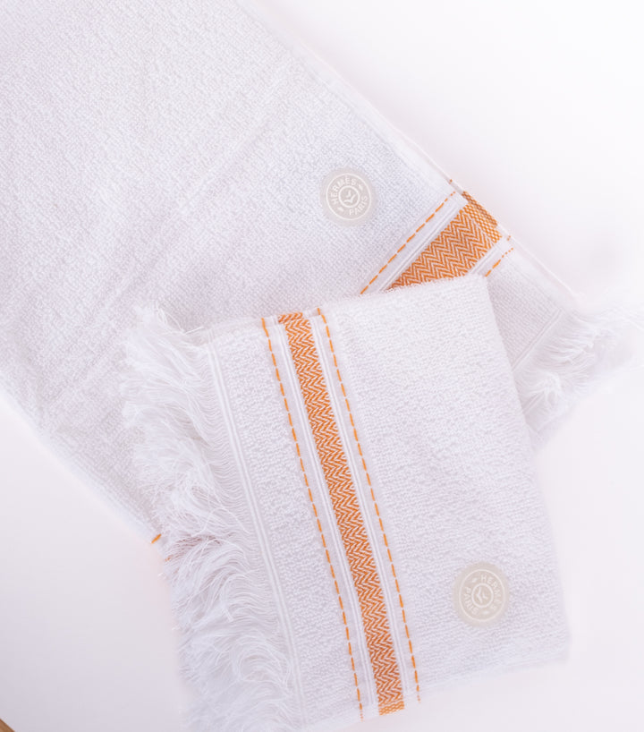 White-Orange Towel Set