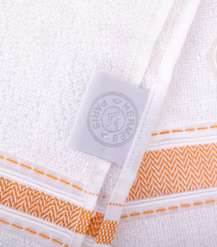 White-Orange Towel Set