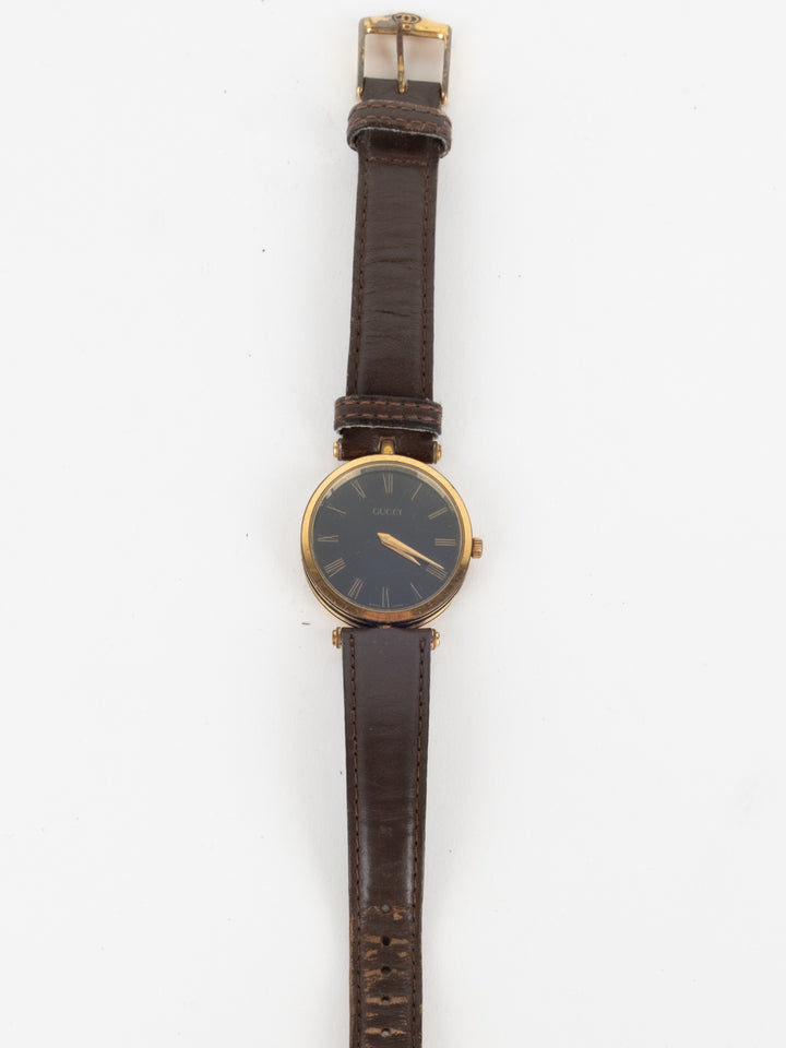 Gucci - Brown Leather Round Watch