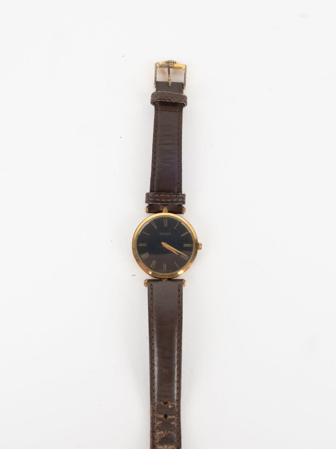 Gucci - Brown Leather Round Watch