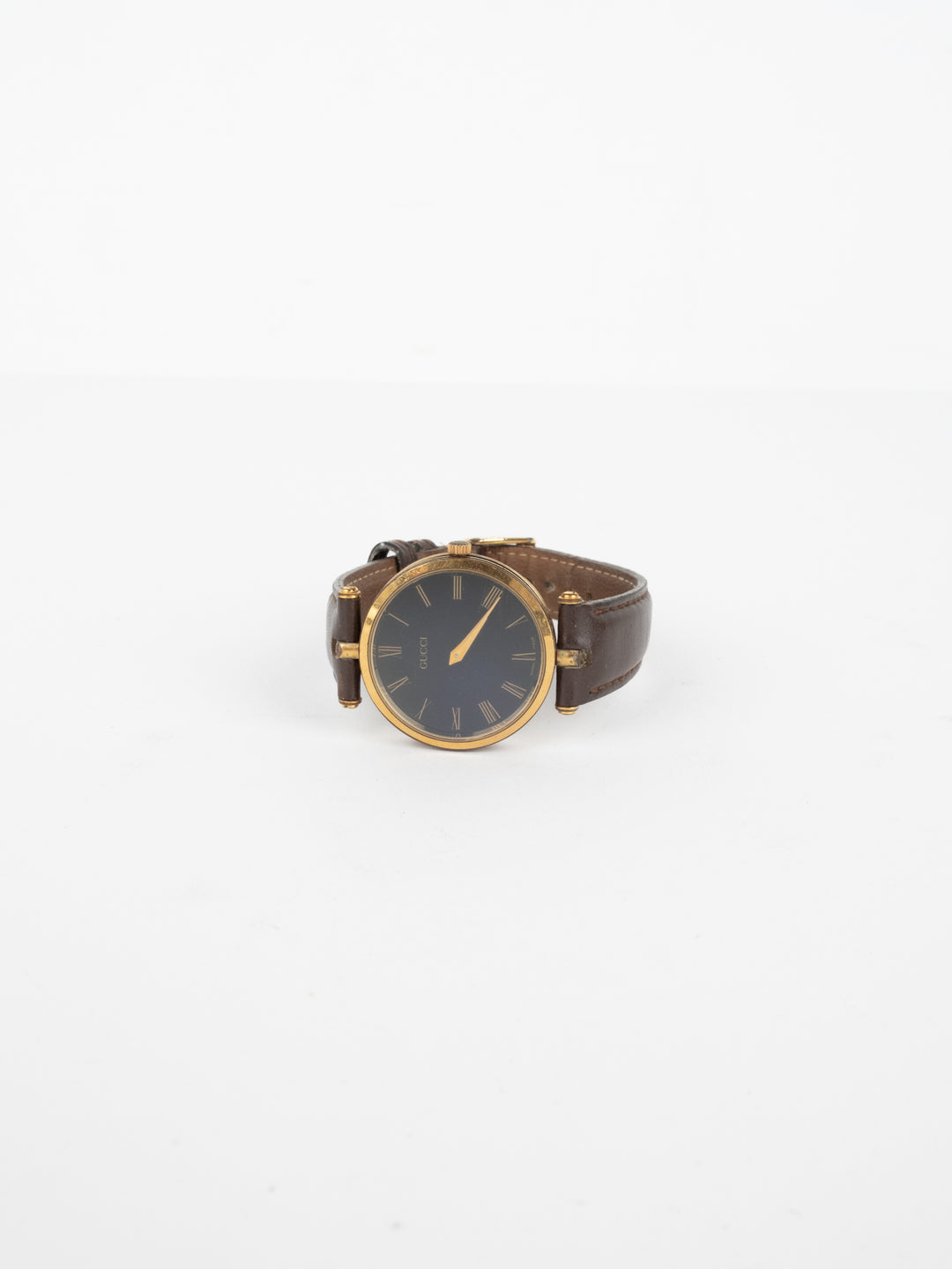 Gucci - Brown Leather Round Watch