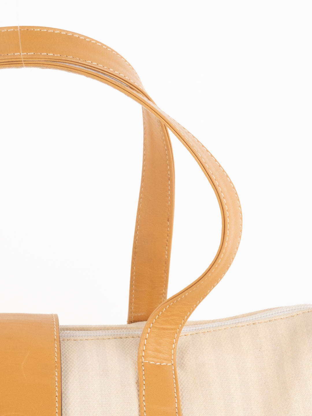 Beige Striped Hand Bag