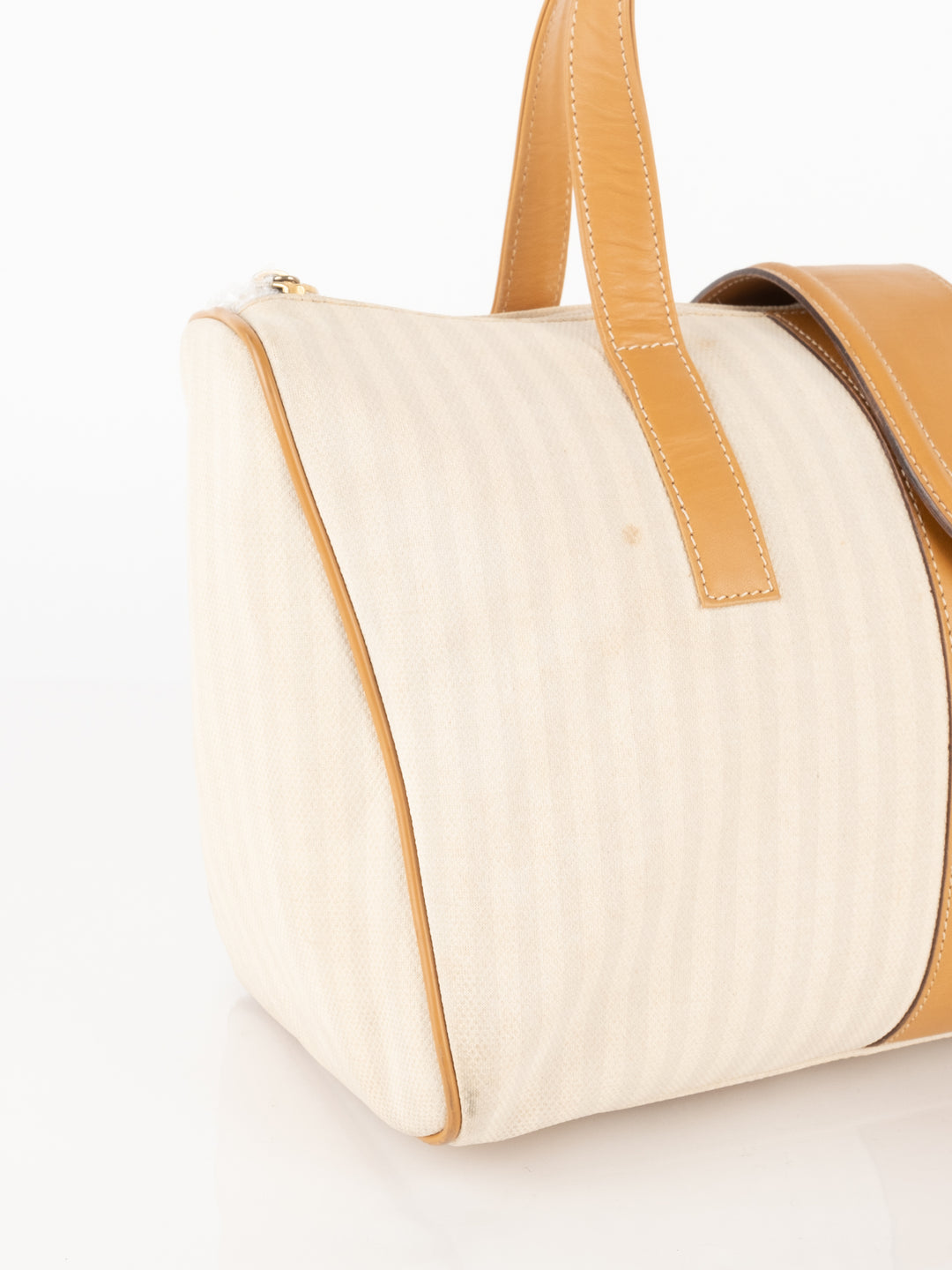 Beige Striped Hand Bag