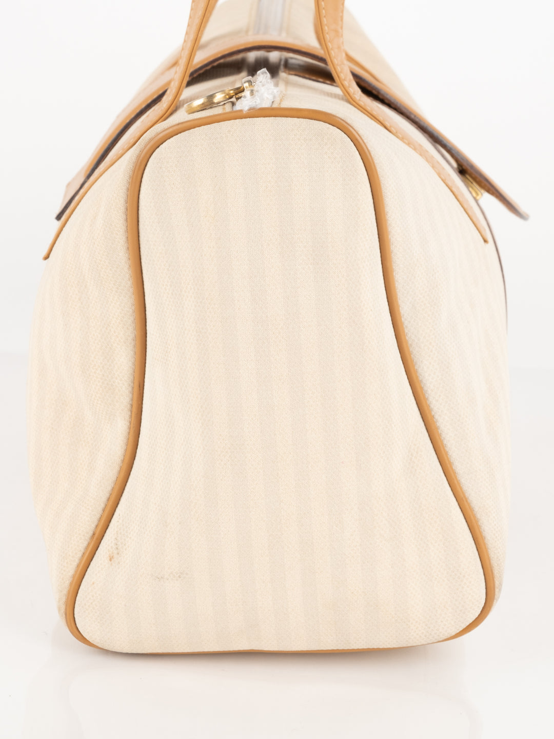 Beige Striped Hand Bag