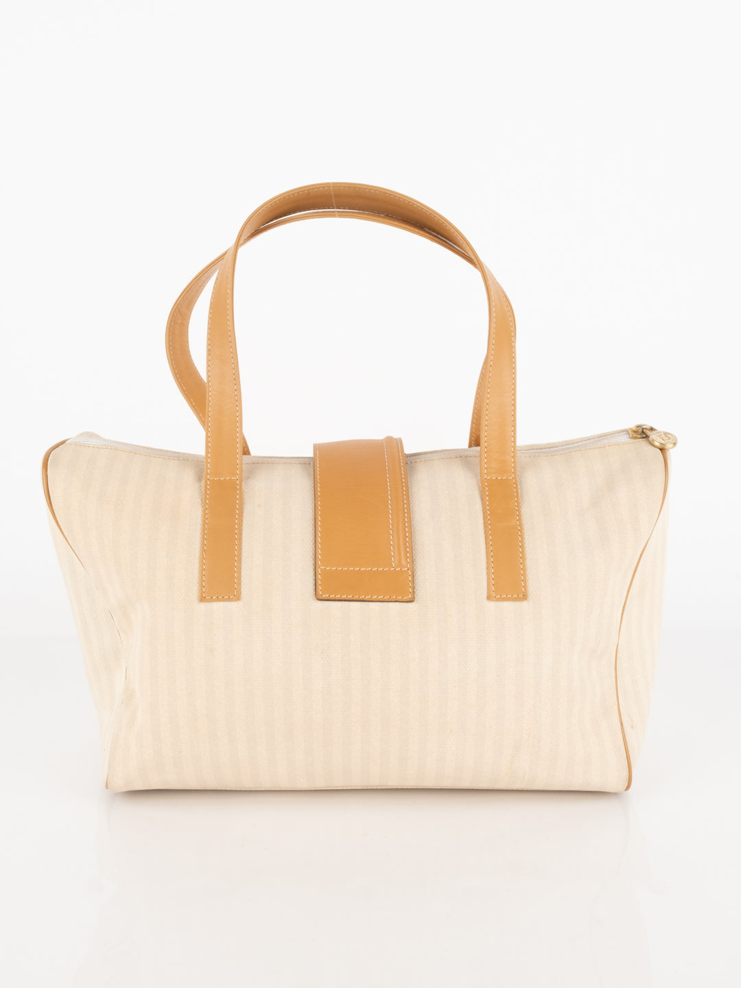 Beige Striped Hand Bag