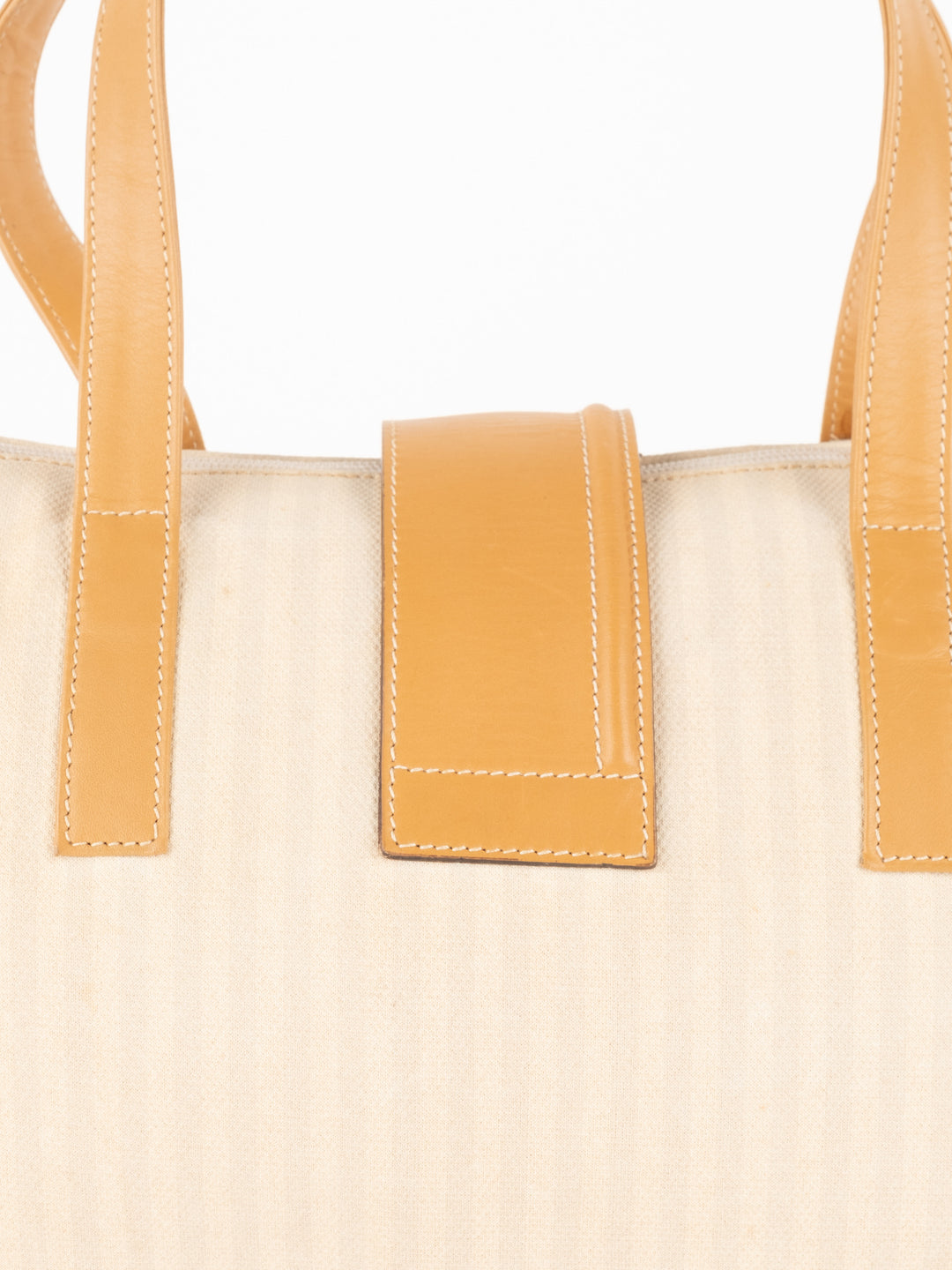 Beige Striped Hand Bag