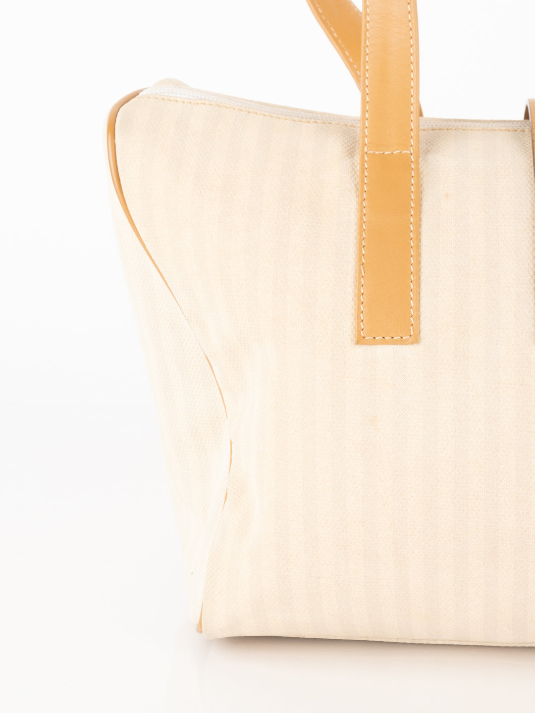 Beige Striped Hand Bag