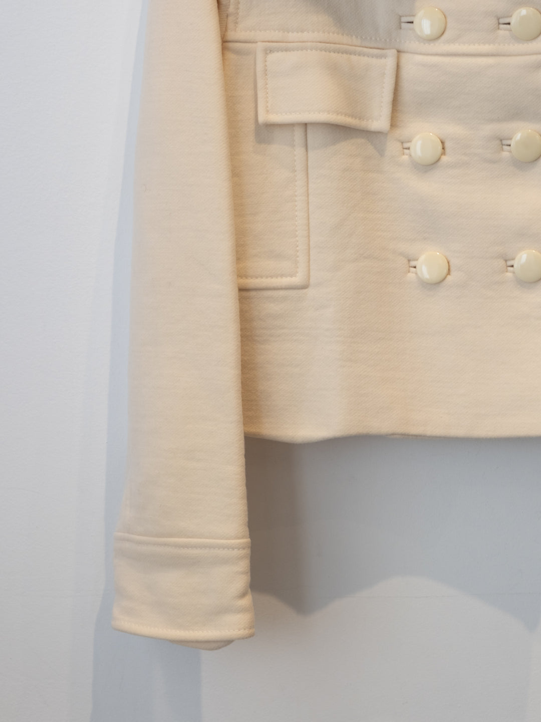 RARE - Creme Crop Jacket Fur Collar