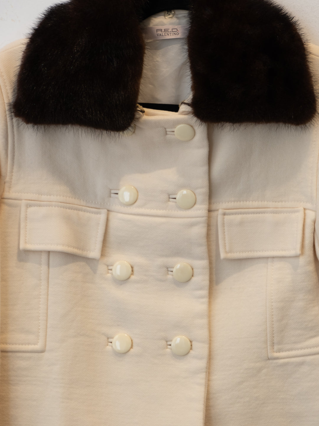 RARE - Creme Crop Jacket Fur Collar