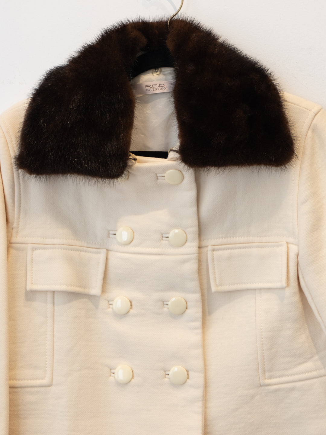 RARE - Creme Crop Jacket Fur Collar