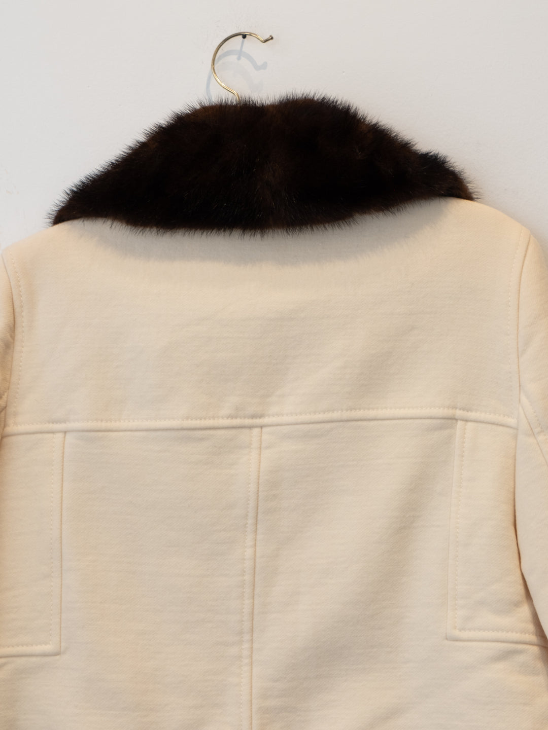 RARE - Creme Crop Jacket Fur Collar