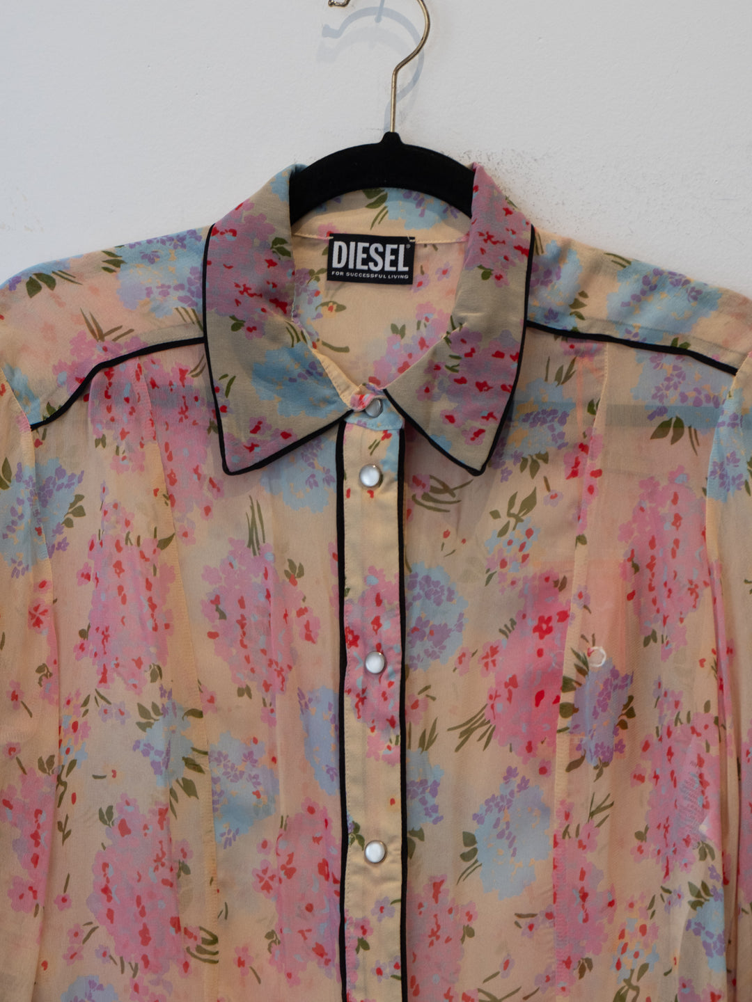 Pink Flowered Buttoned Shirt