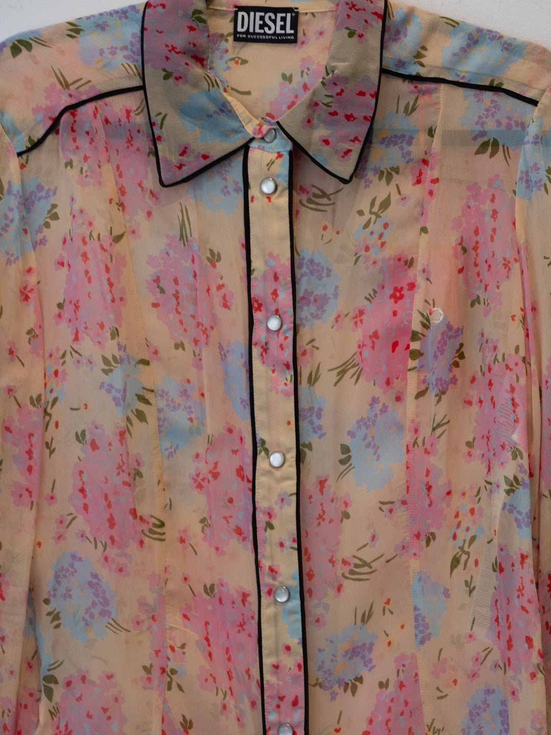 Pink Flowered Buttoned Shirt