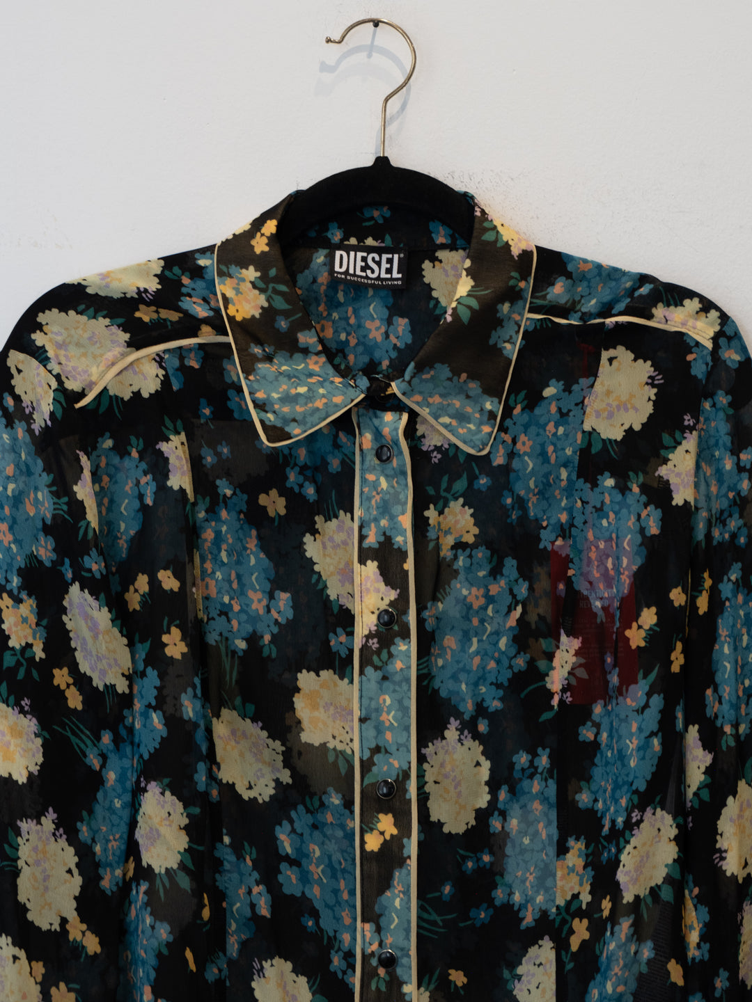 Blue Flowered Buttoned Shirt