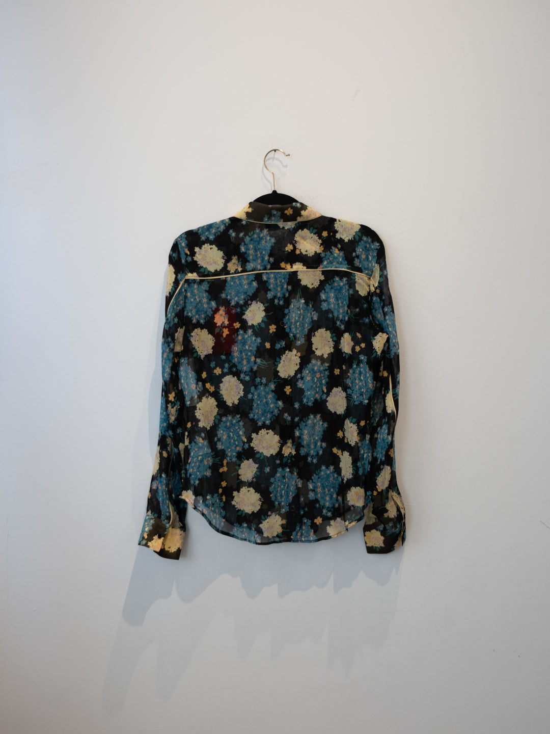 Blue Flowered Buttoned Shirt