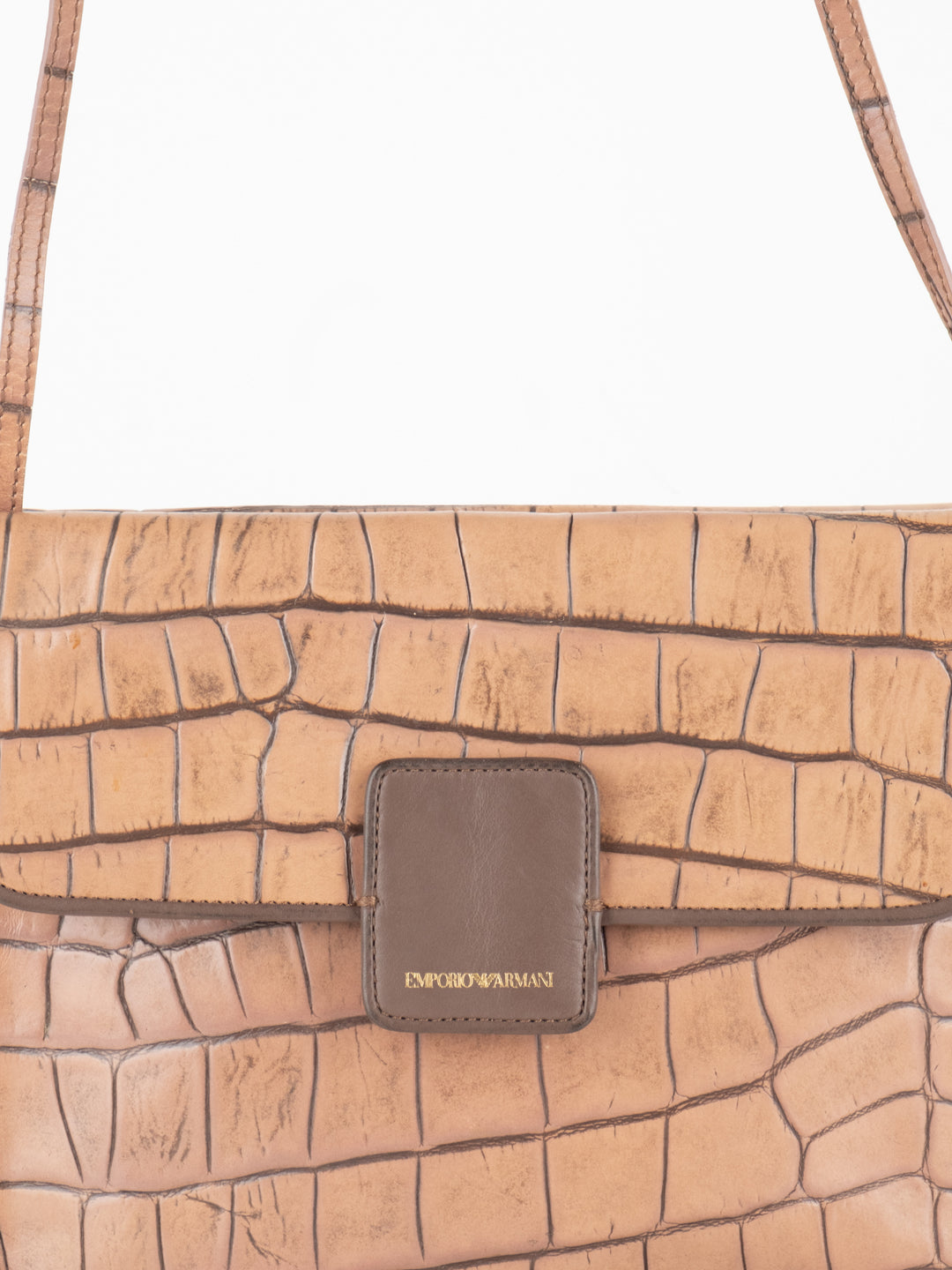 Brown Crocodile Crossbody Bag