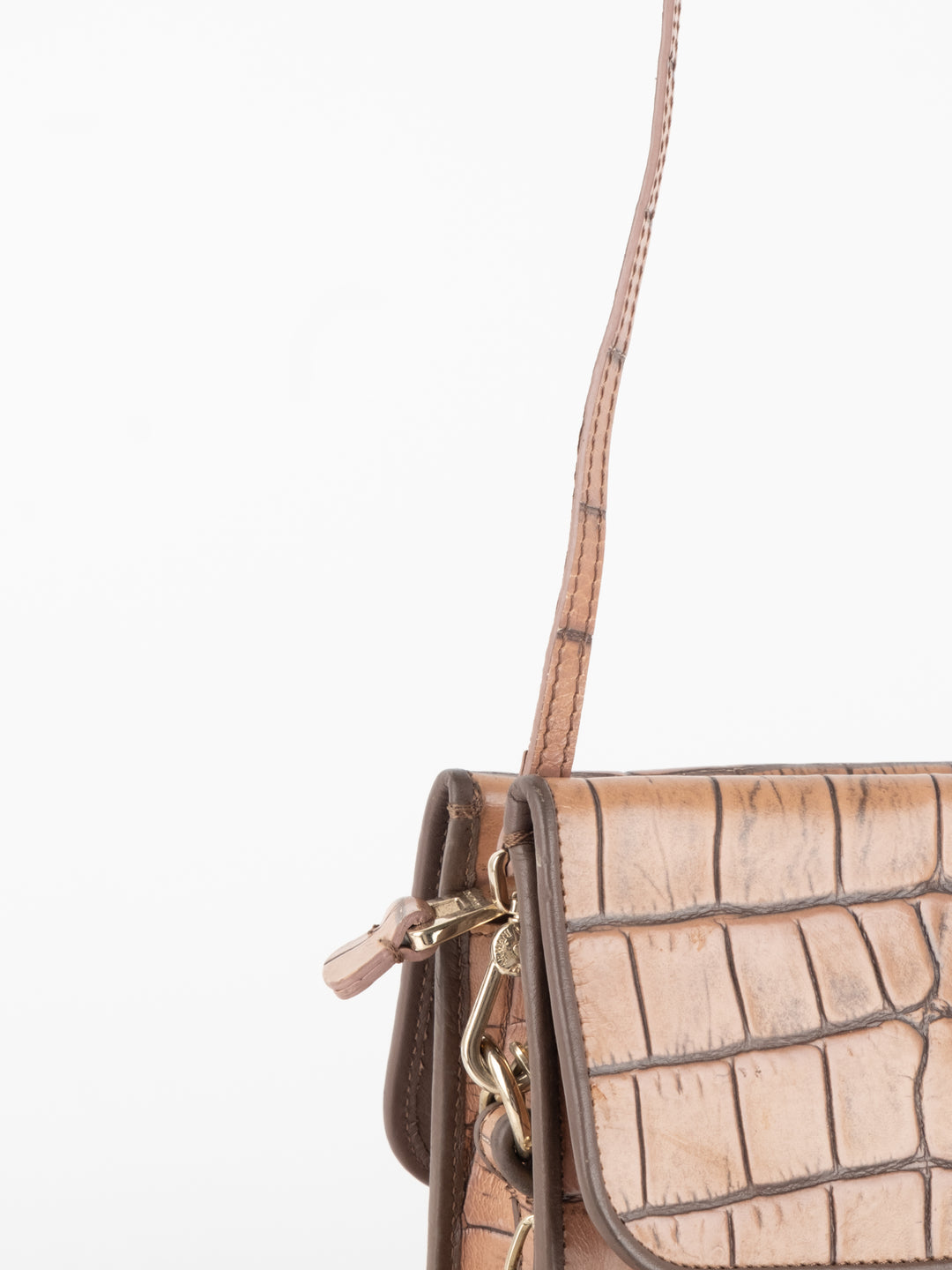 Brown Crocodile Crossbody Bag