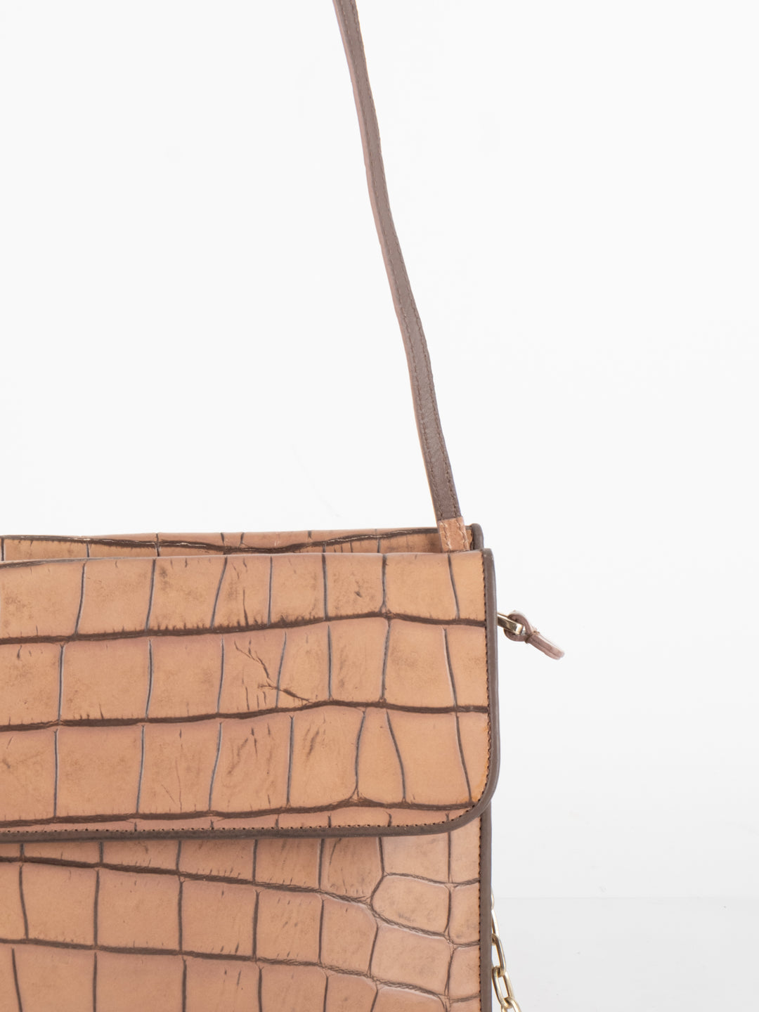 Brown Crocodile Crossbody Bag