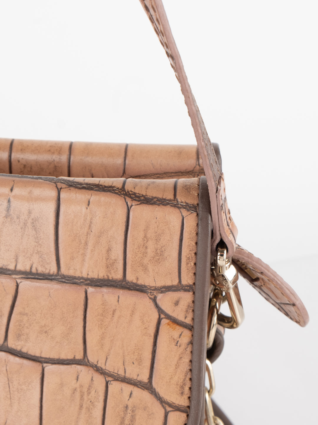 Brown Crocodile Crossbody Bag