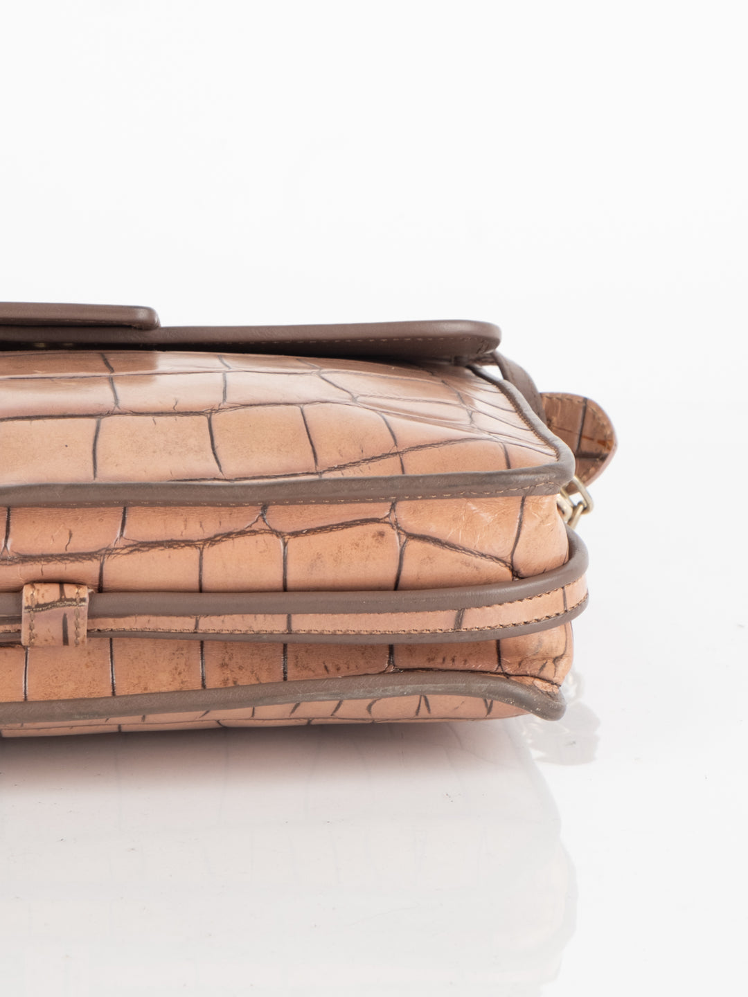 Brown Crocodile Crossbody Bag