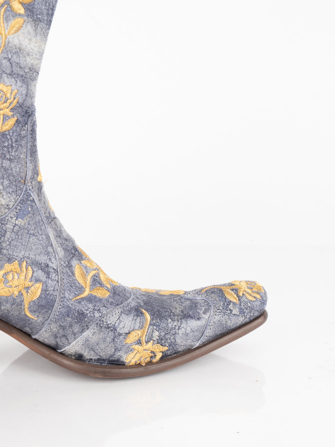 Blue Flowered Boots