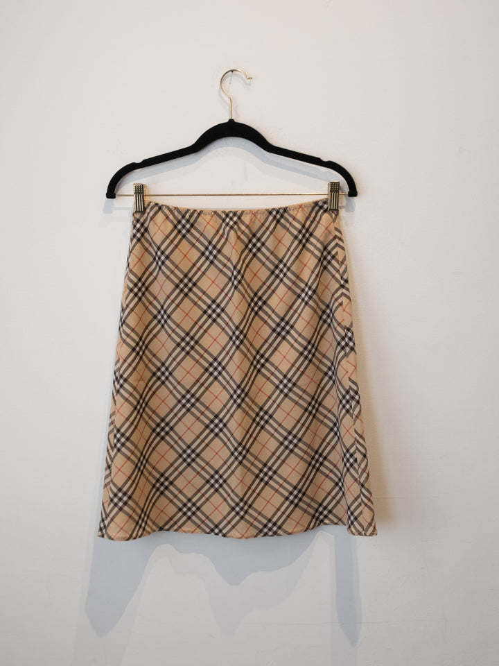 Beige Nova Check Skirt