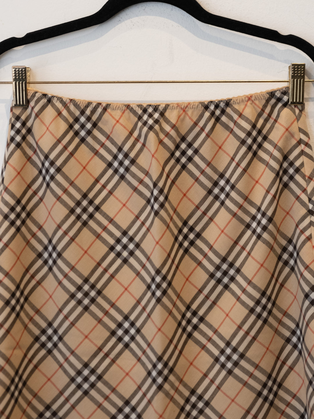 Beige Nova Check Skirt