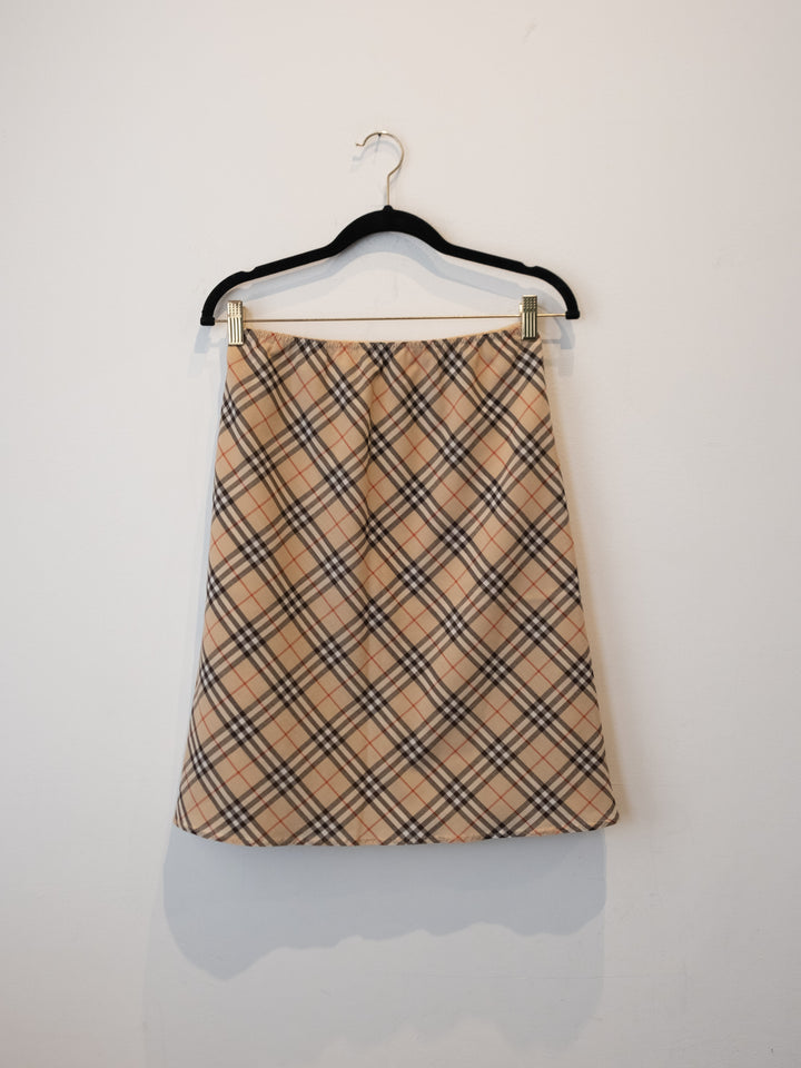 Beige Nova Check Skirt