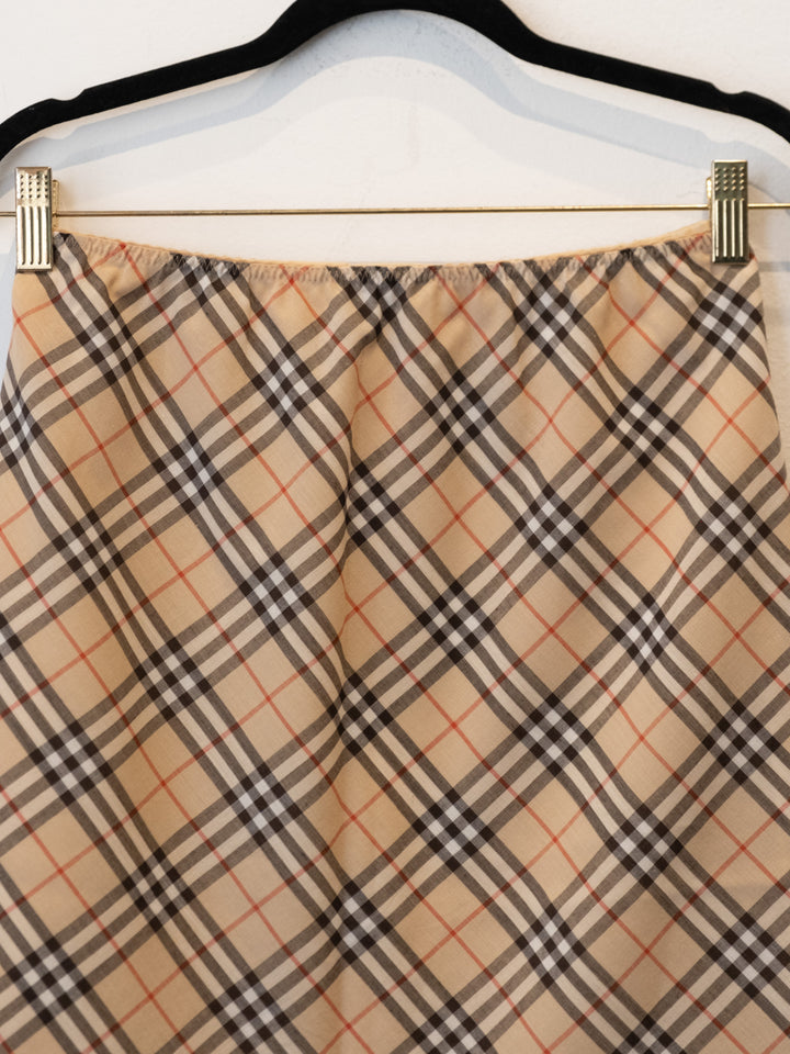 Beige Nova Check Skirt