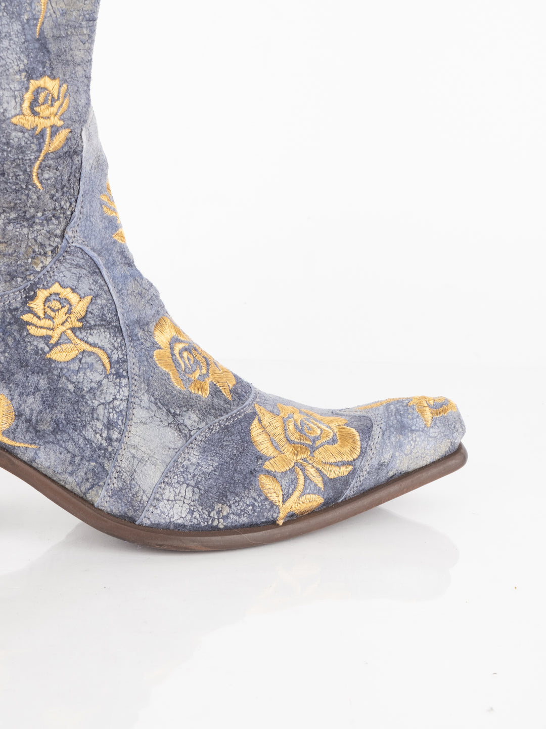 Blue Flowered Boots