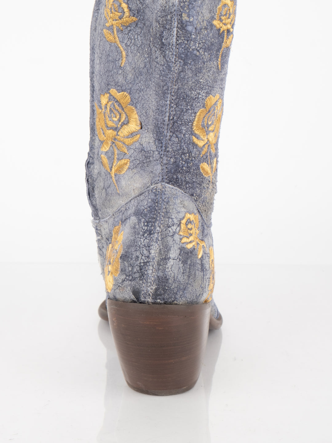 Blue Flowered Boots