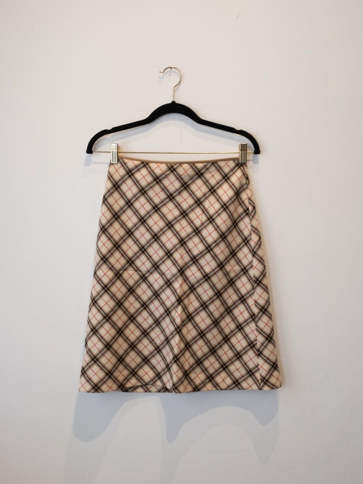 Beige Nova Check Skirt