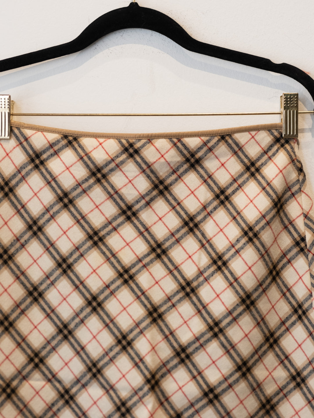 Beige Nova Check Skirt